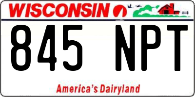 WI license plate 845NPT