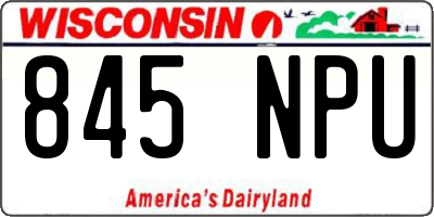 WI license plate 845NPU