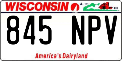 WI license plate 845NPV