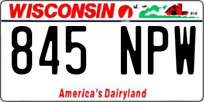 WI license plate 845NPW