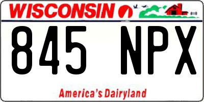 WI license plate 845NPX