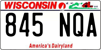 WI license plate 845NQA