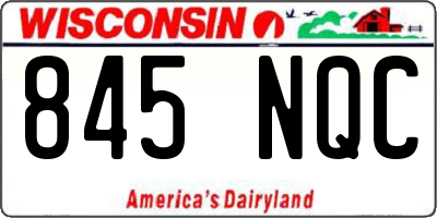 WI license plate 845NQC
