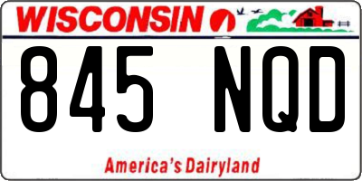 WI license plate 845NQD