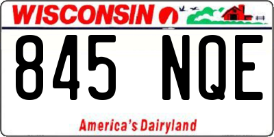 WI license plate 845NQE