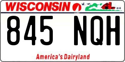 WI license plate 845NQH