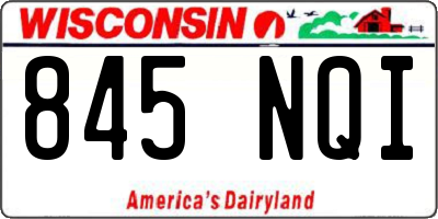 WI license plate 845NQI