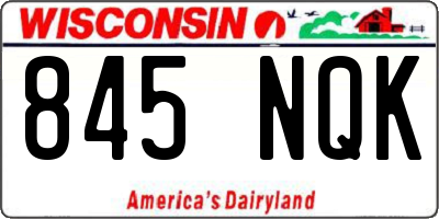 WI license plate 845NQK