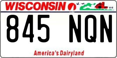 WI license plate 845NQN