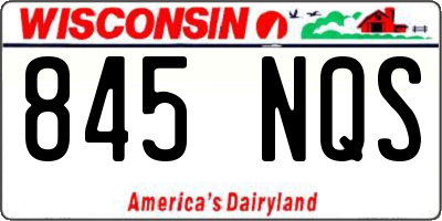 WI license plate 845NQS