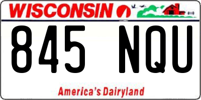 WI license plate 845NQU