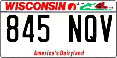 WI license plate 845NQV