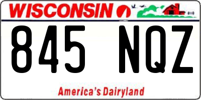 WI license plate 845NQZ