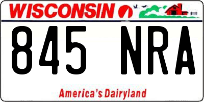 WI license plate 845NRA