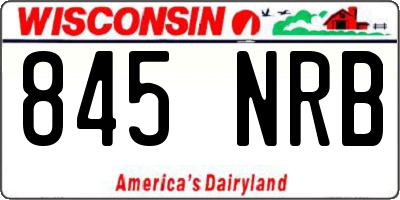 WI license plate 845NRB