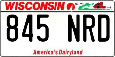 WI license plate 845NRD