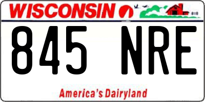 WI license plate 845NRE