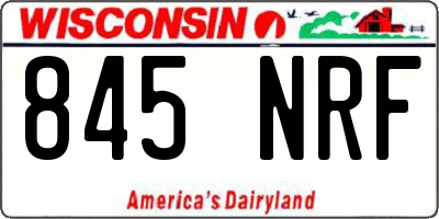 WI license plate 845NRF