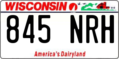 WI license plate 845NRH