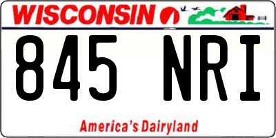 WI license plate 845NRI