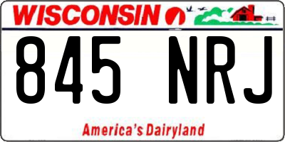 WI license plate 845NRJ