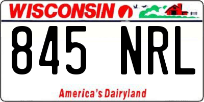 WI license plate 845NRL