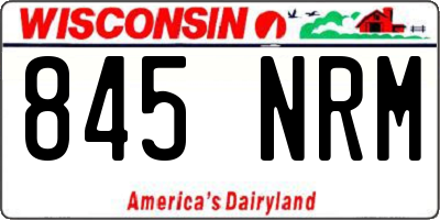 WI license plate 845NRM