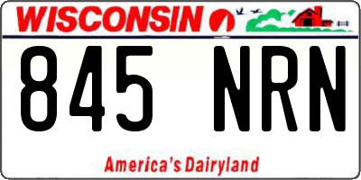 WI license plate 845NRN