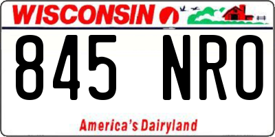 WI license plate 845NRO