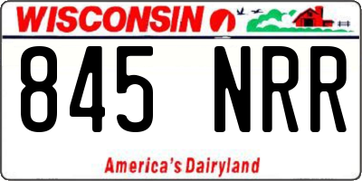 WI license plate 845NRR
