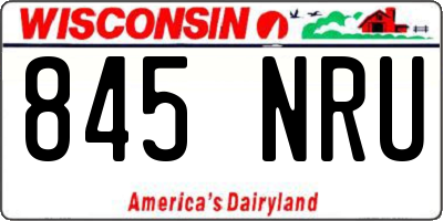 WI license plate 845NRU