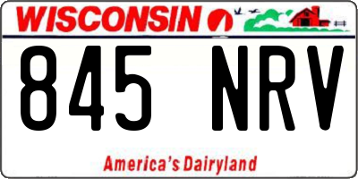 WI license plate 845NRV