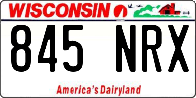 WI license plate 845NRX