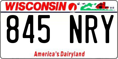 WI license plate 845NRY