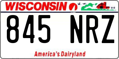 WI license plate 845NRZ