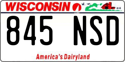 WI license plate 845NSD