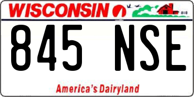 WI license plate 845NSE