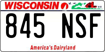 WI license plate 845NSF