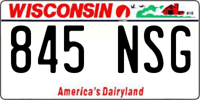 WI license plate 845NSG