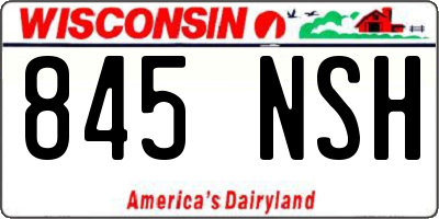 WI license plate 845NSH