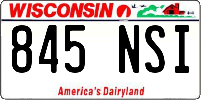 WI license plate 845NSI