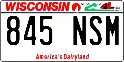 WI license plate 845NSM