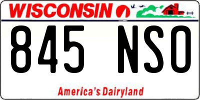 WI license plate 845NSO