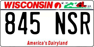WI license plate 845NSR