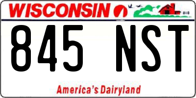 WI license plate 845NST