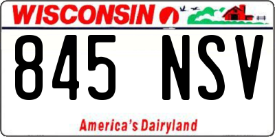WI license plate 845NSV