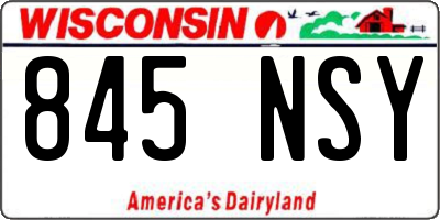 WI license plate 845NSY