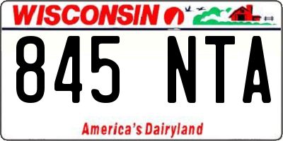 WI license plate 845NTA
