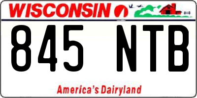 WI license plate 845NTB