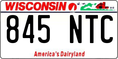 WI license plate 845NTC